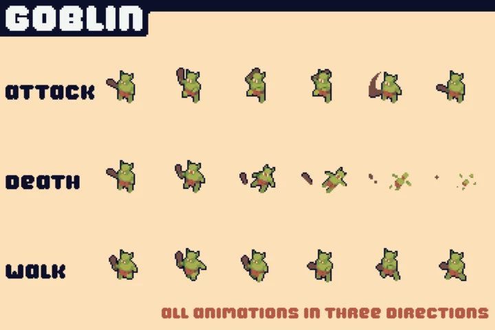 Free Field Enemies Pixel Art for Tower Defense