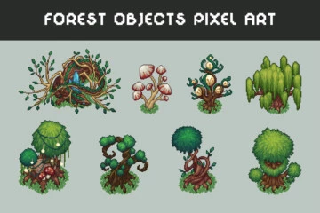 Free Forest Objects Top Down Pixel Art