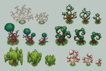 Free Forest Objects Top Down Pixel Art - CraftPix.net