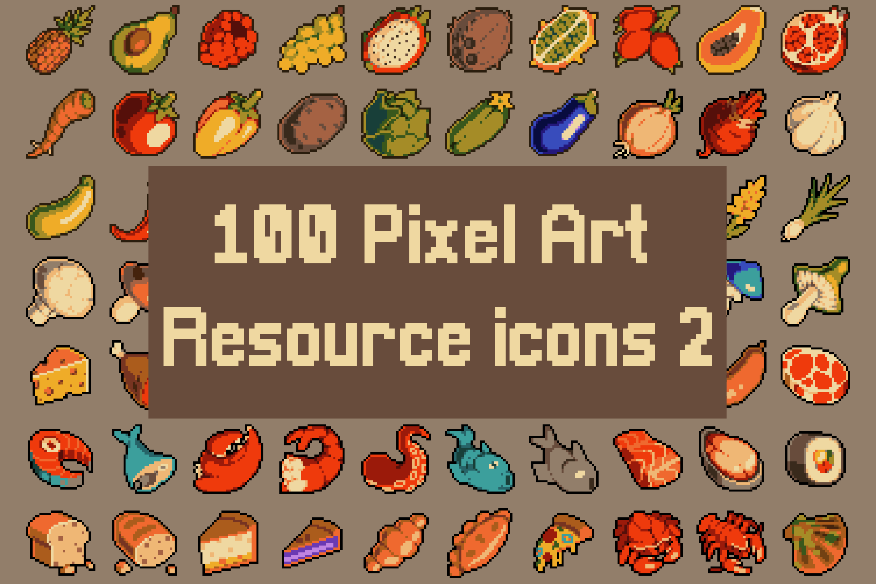 Resource 32x32 Icons Pixel Art Assets 