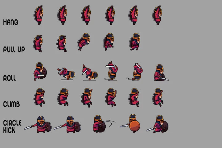 Warrior Sprite Sheets Pixel Art Pack 2