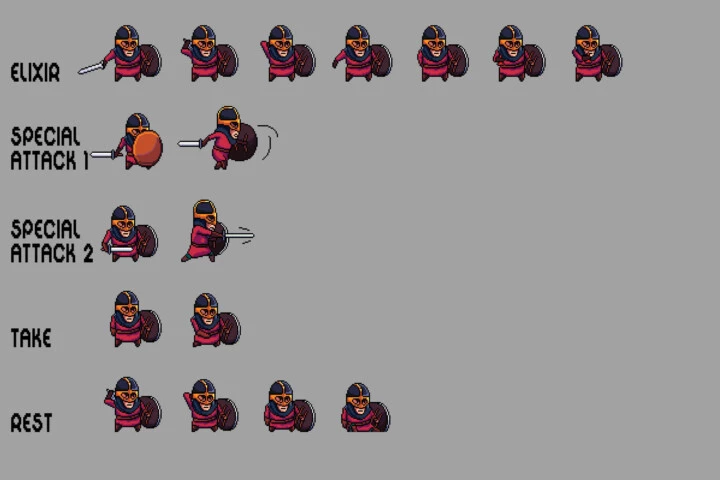 Warrior Sprite Sheets Pixel Art Pack 2