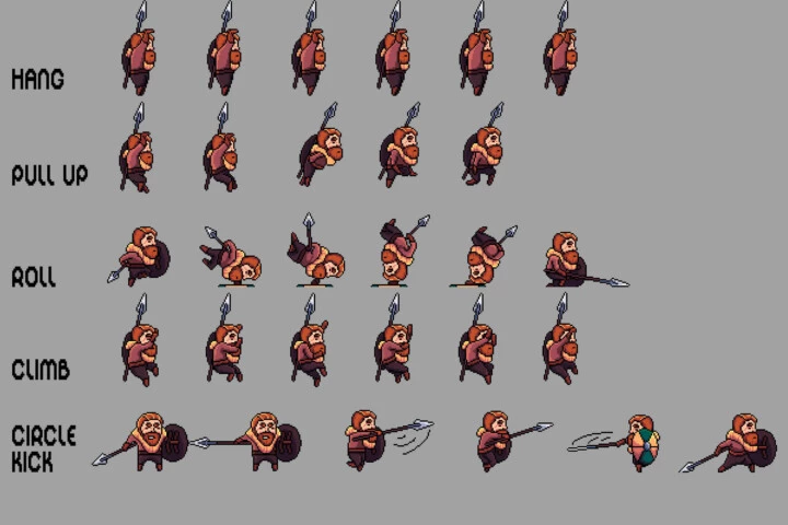 Warrior Sprite Sheets Pixel Art Pack 2
