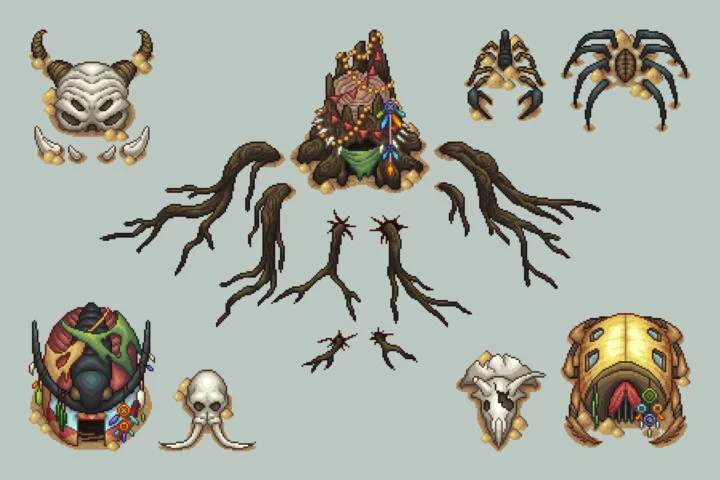 Desert Objects Top Down Pixel Art