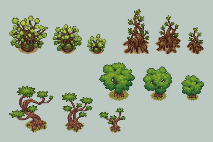 Desert Objects Top Down Pixel Art