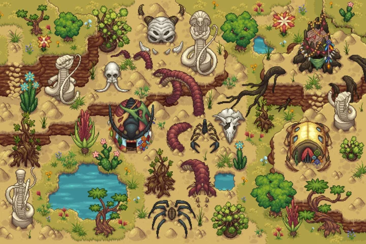 Desert Objects Top Down Pixel Art