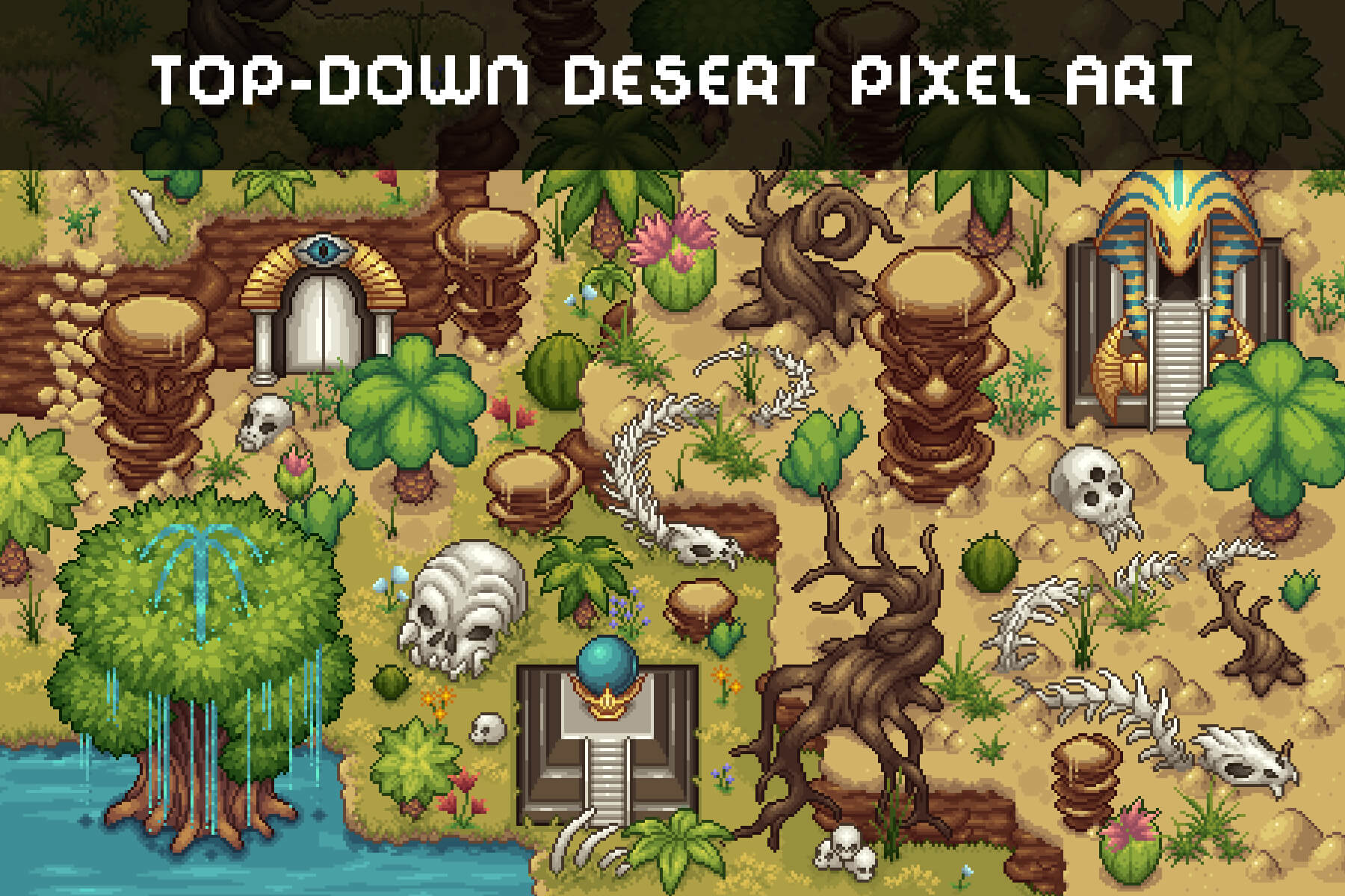 Desert Tileset Top Down Pixel Art Download - CraftPix.net