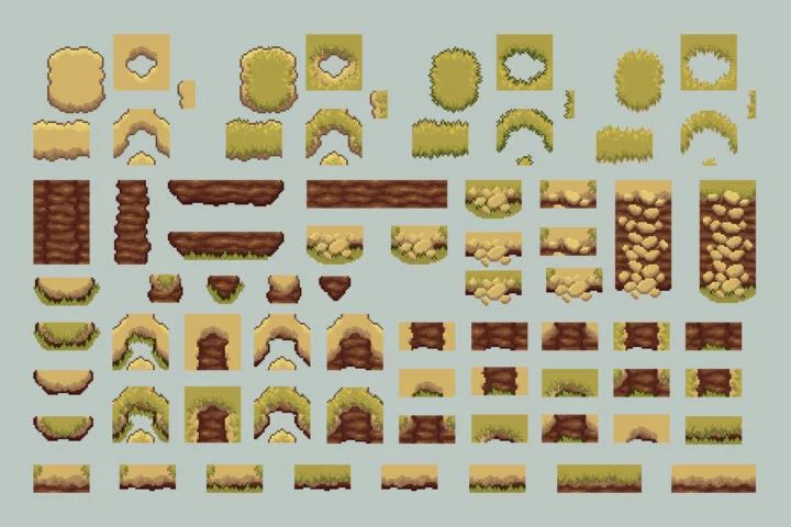 Desert Tileset Top Down Pixel Art
