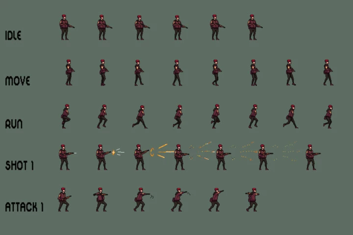 Free Raider Sprite Sheets Pixel Art