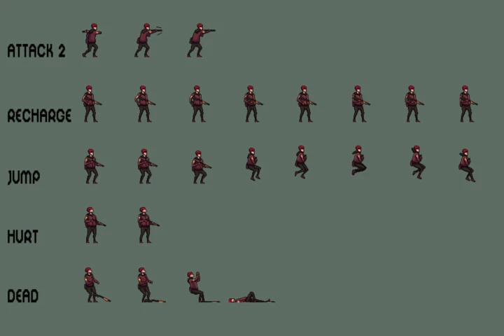 Free Raider Sprite Sheets Pixel Art