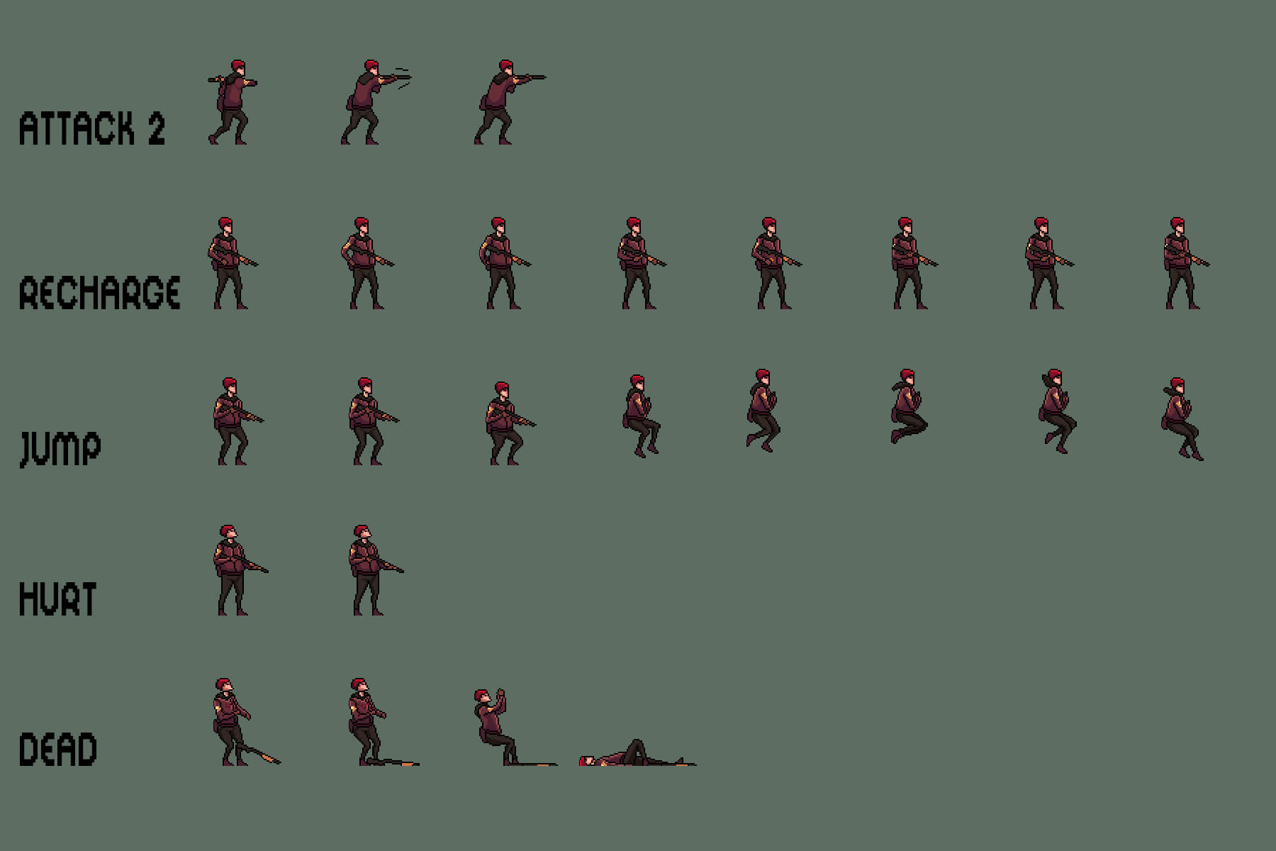 Premium Vector  Soldier game sprites