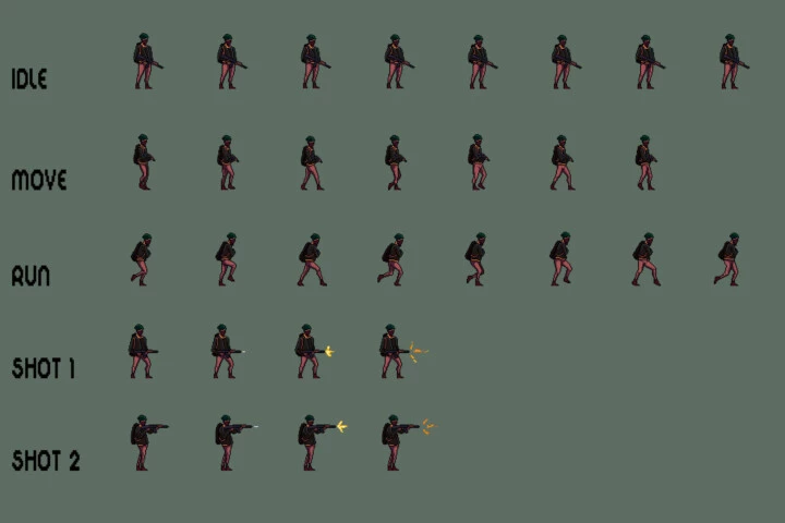 Free Raider Sprite Sheets Pixel Art