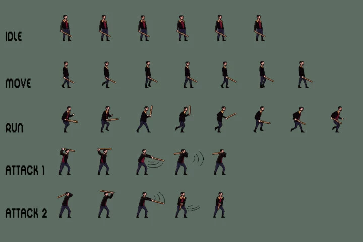 Free Raider Sprite Sheets Pixel Art