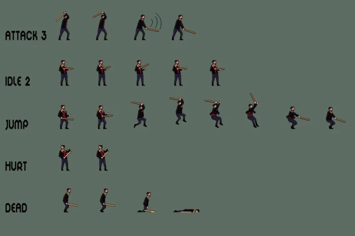 Free Raider Sprite Sheets Pixel Art