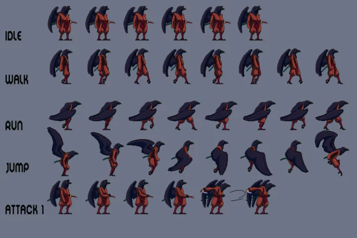 Free Yokai Pixel Art Character Sprites