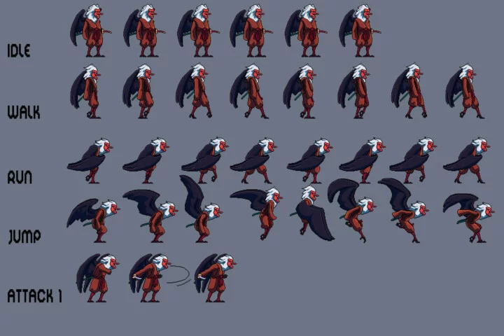 Free Yokai Pixel Art Character Sprites