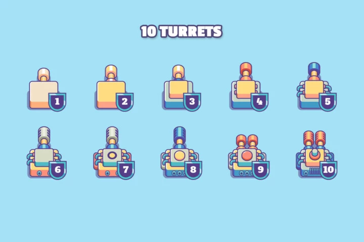 Merge Shooter Cartoon Asset Kit
