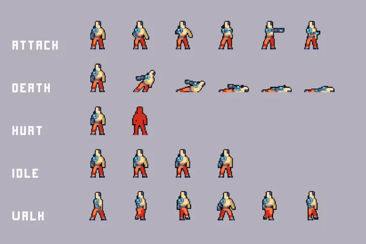 Prisoner Character Sprites Pixel Art