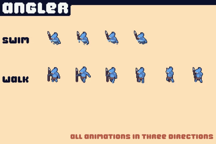 River Enemies Pixel Art for Tower Defense
