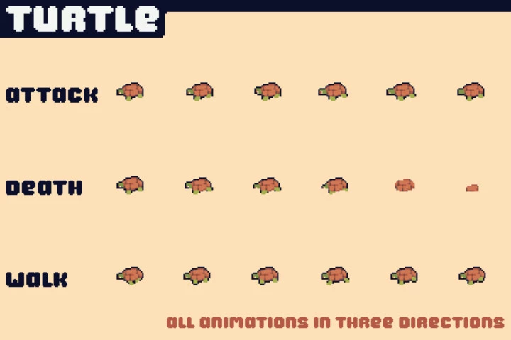 River Enemies Pixel Art for Tower Defense