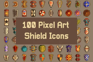 Shield RPG Icons 32×32 Pixel Art