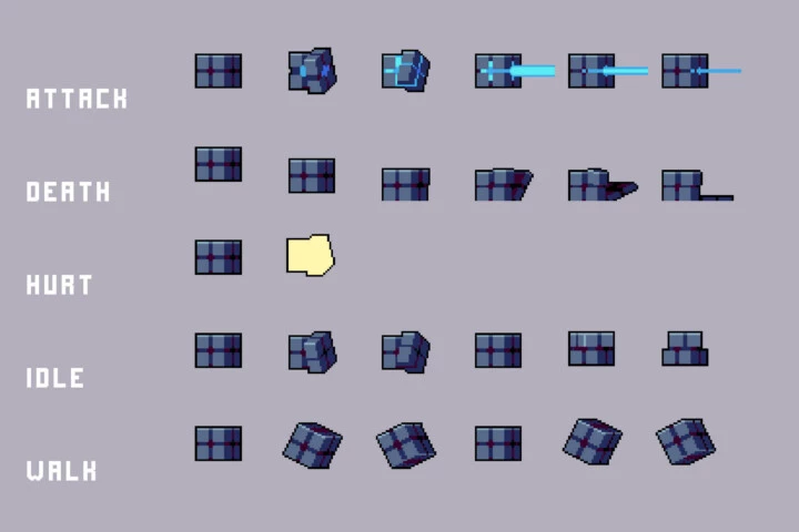 Snow City Enemies Pixel Art Sprite Pack