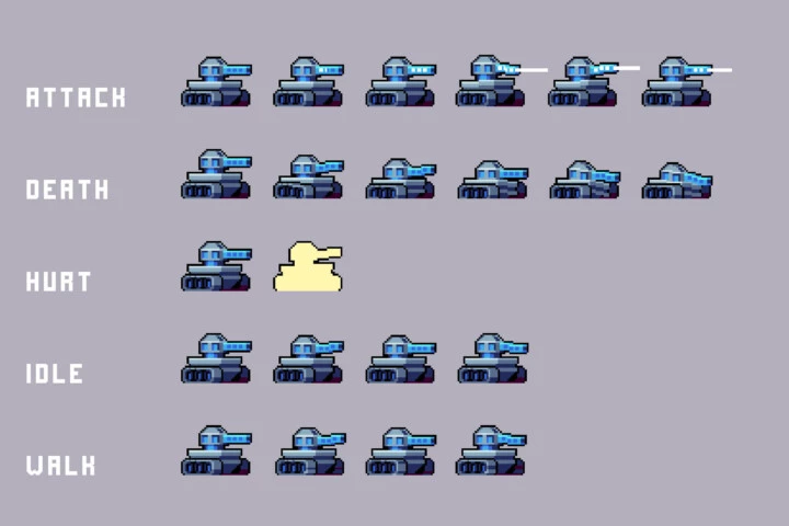 Snow City Enemies Pixel Art Sprite Pack