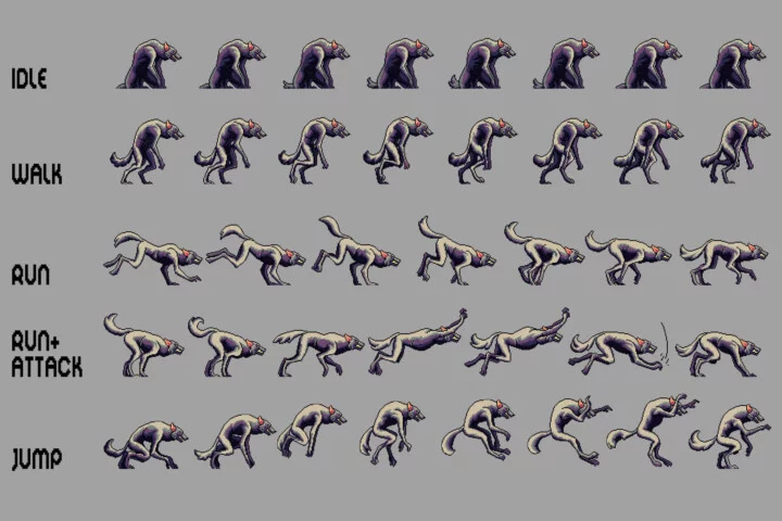 Free Werewolf Sprite Sheets Pixel Art