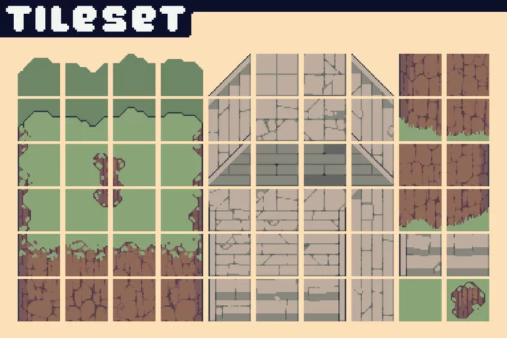 Graveyard Top-Down Tileset Pixel Art