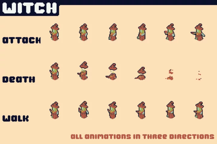 Swamp Enemies Top-Down Pixel Art