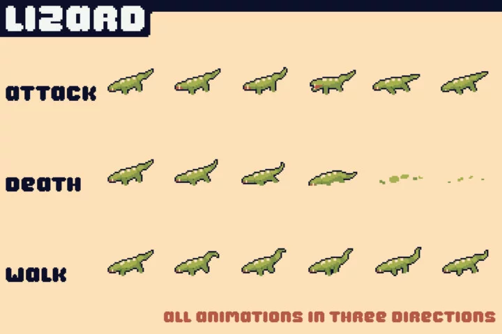 Swamp Enemies Top-Down Pixel Art