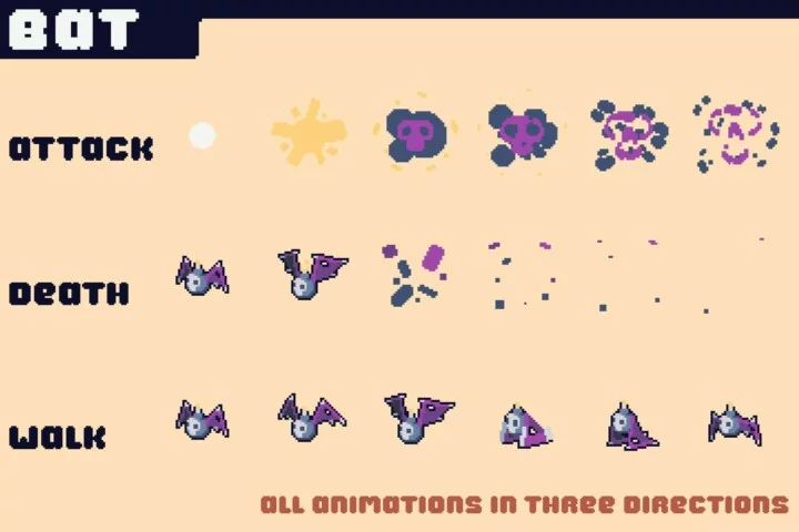 Swamp Enemies Top-Down Pixel Art