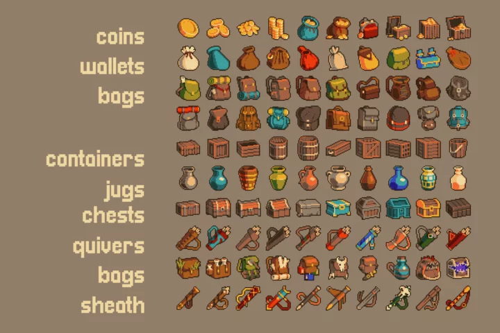 Things for RPG Game 32×32 Pixel Art