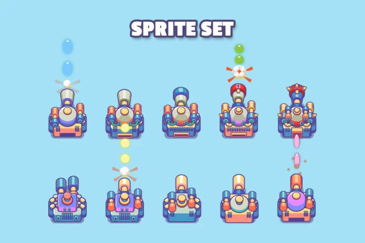 Turrets Asset Pack for Merge Shooter