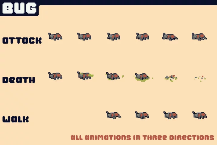 Undead Enemies Pixel Art for Tower Defense