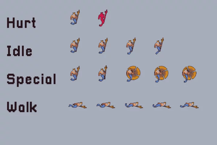 Underwater Main Enemies Pixel Sprite Pack