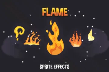 Cartoon Fire Flame Animation Sprite Set