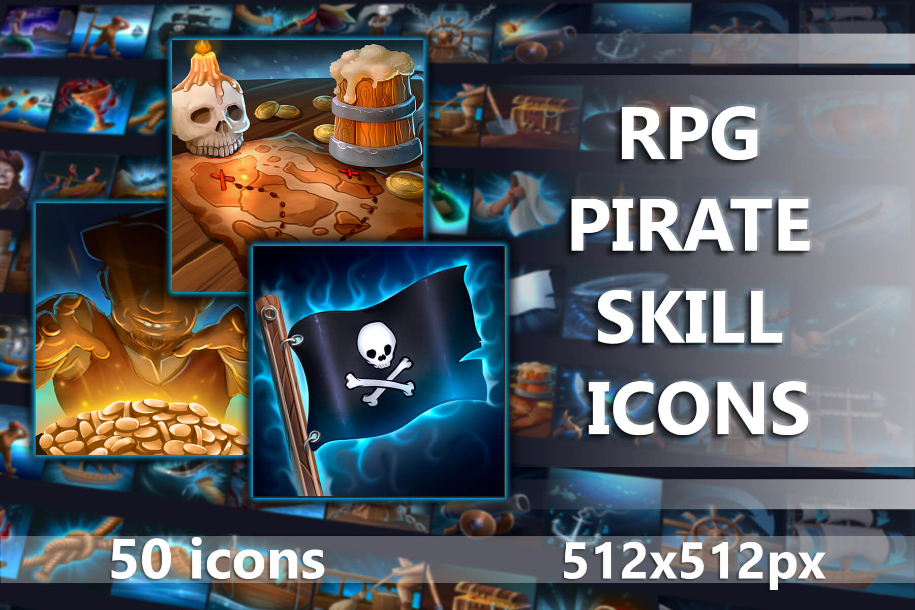 Free RPG Pirate Skill Icons Download - CraftPix.net