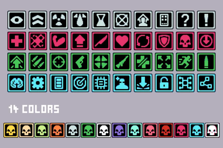 Free Skill 32×32 Icons for Cyberpunk Game