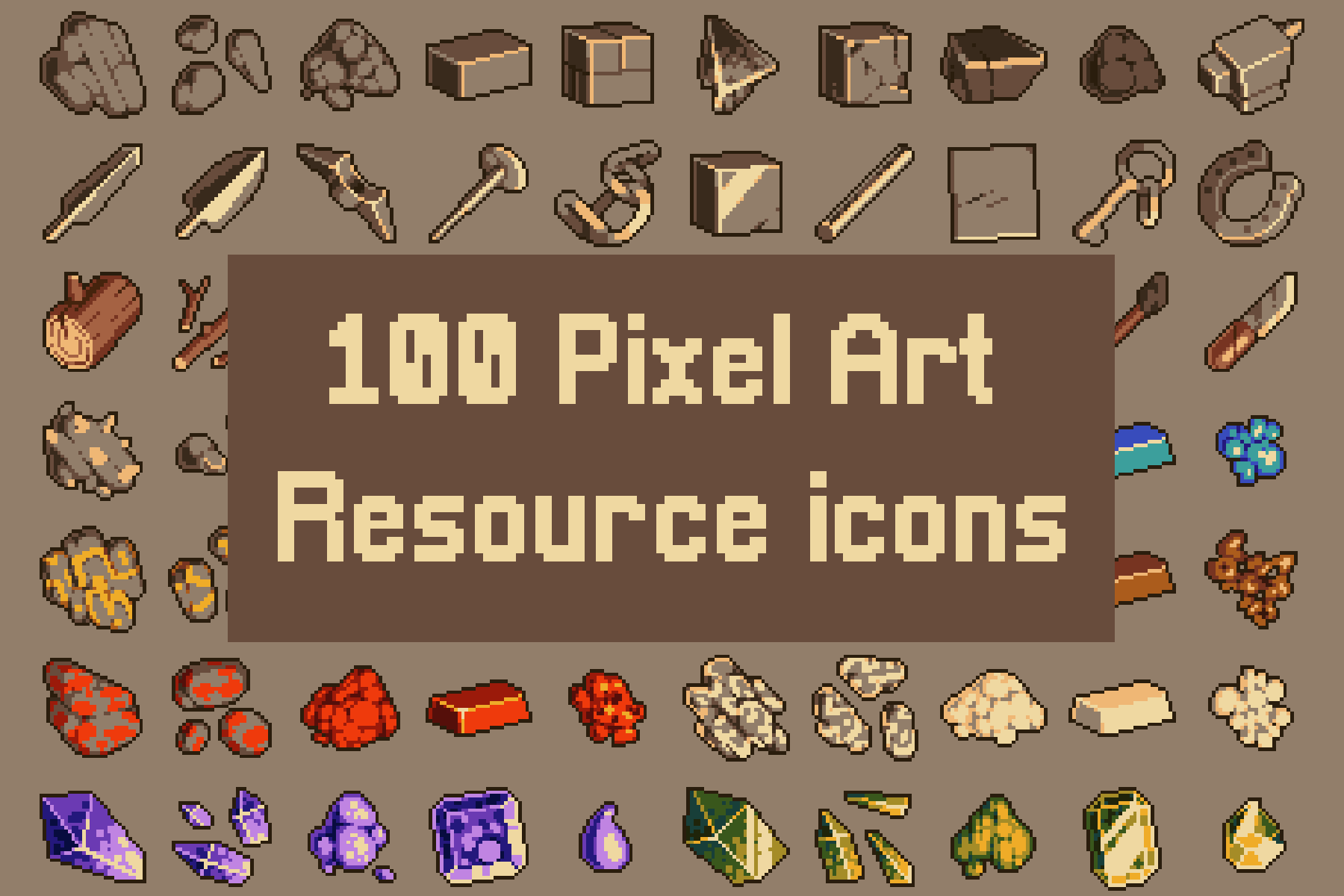 Resource RPG Icons 32x32 Pixel Art 