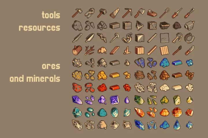 Resource RPG Icons 32×32 Pixel Art