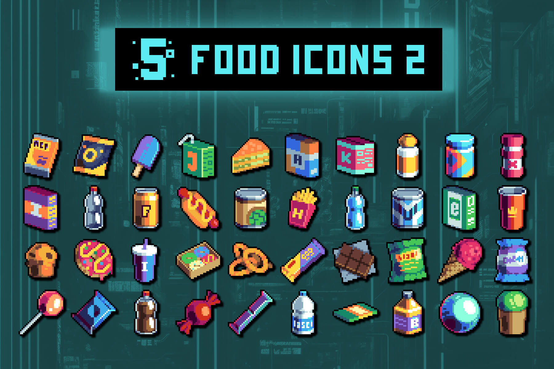 Street Snacks Pixel Art 32x32 Icon Pack 