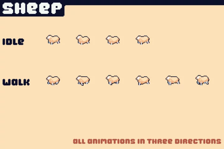 Top-Down Wild Animals Pixel Art Sprite Pack