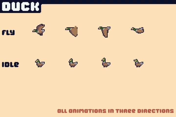 Top-Down Wild Animals Pixel Art Sprite Pack