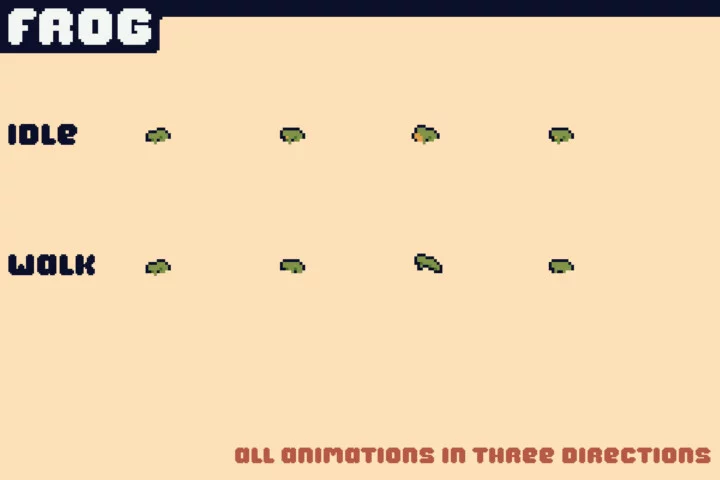 Top-Down Wild Animals Pixel Art Sprite Pack