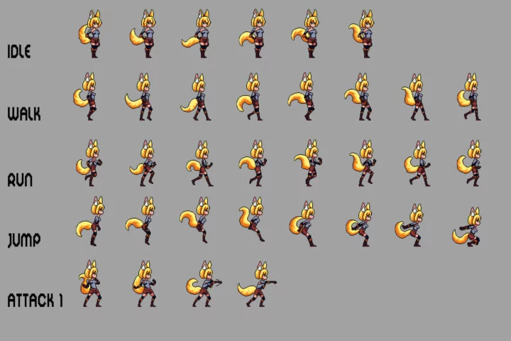 Bestial Anime Characters Pixel Art Sprite Pack
