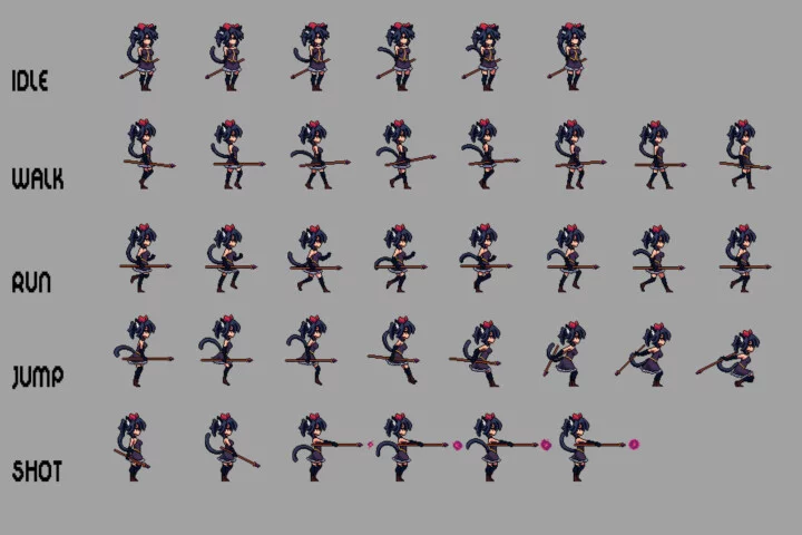 Bestial Anime Characters Pixel Art Sprite Pack