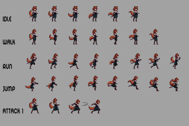 Bestial Anime Characters Pixel Art Sprite Pack