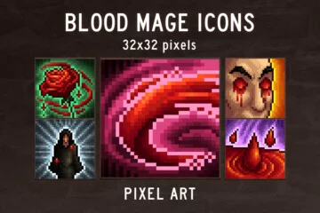 Blood Mage Icons 32×32 Pixel Art