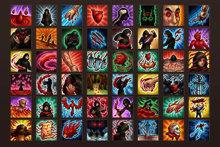 Blood Mage Icons 32×32 Pixel Art